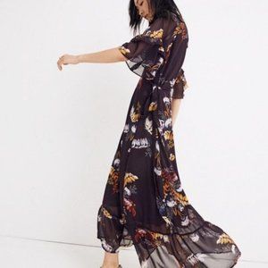 Vervain Ruffle-Sleeve Wrap Dress in Blooming Oasis from Madwell